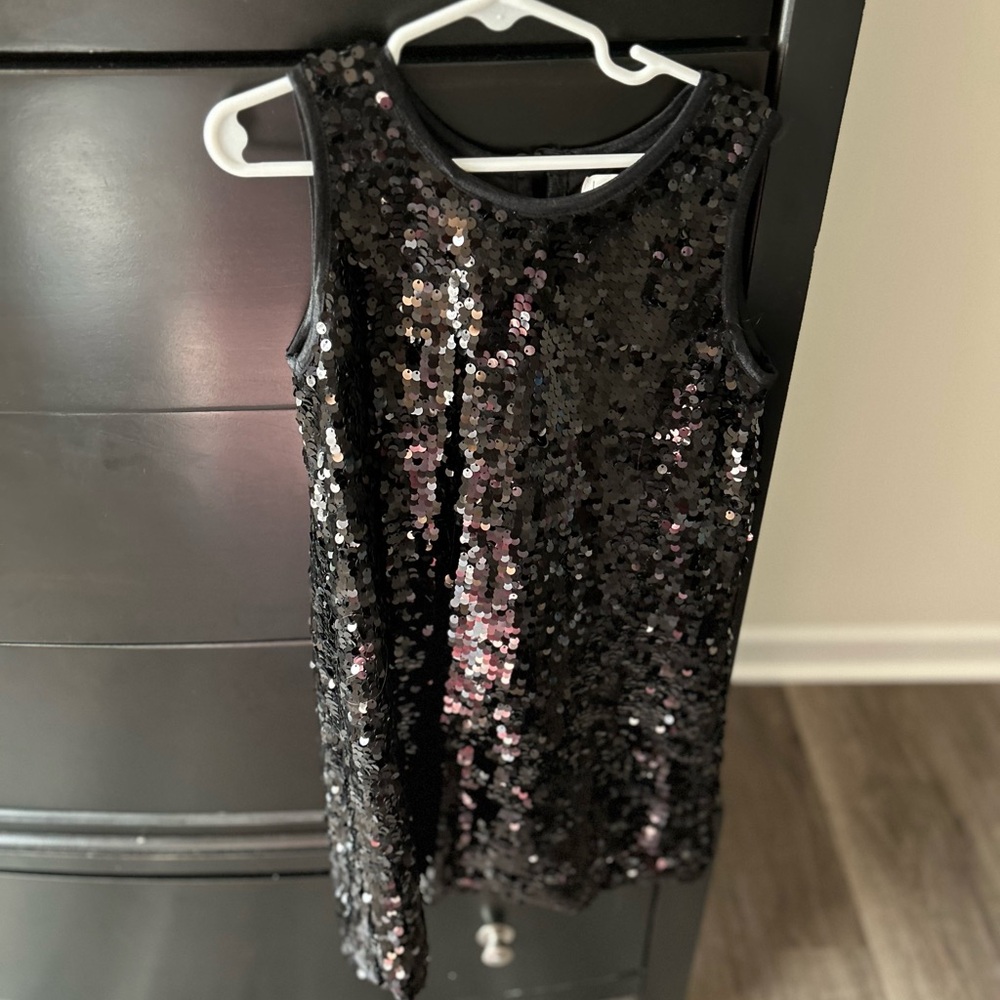 Chasing Fireflies Sparkling Black Sequin Kids Dress
